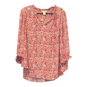 Cynthia Rowley Long Sleeve Floral Blouse Size 2x. AR 8